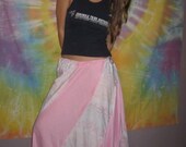 Pink Swirly Skirt Full Length Aline Drawstring Waistband and Recycled Fashion