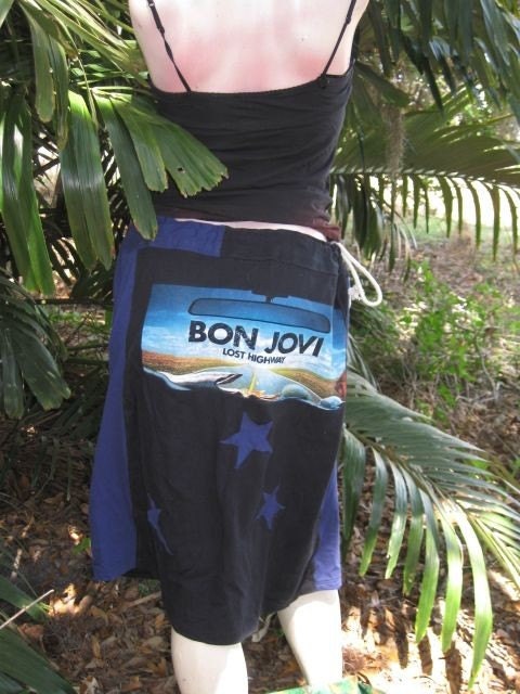Reclaimed Tshirt Bon Jovi Recent Tour SKIRT with Pockets and Fashion
