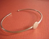 Solid  Sterling Silver single disc cuff bracelet blank for jewelry making