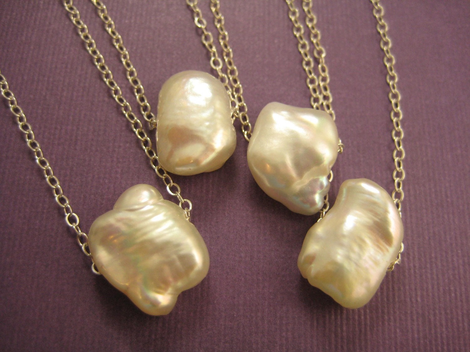 1 Puff pillow pearl on sterling chain