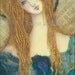 Guardian Angel Folk Art Print - Mixed Media Painting Whimsical Woman Girl