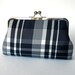 Clutch Frame Kisslock Purse Silk Lined Black Plaid Bridesmaid Bride Wedding Gifts Preppy Prep Bridal