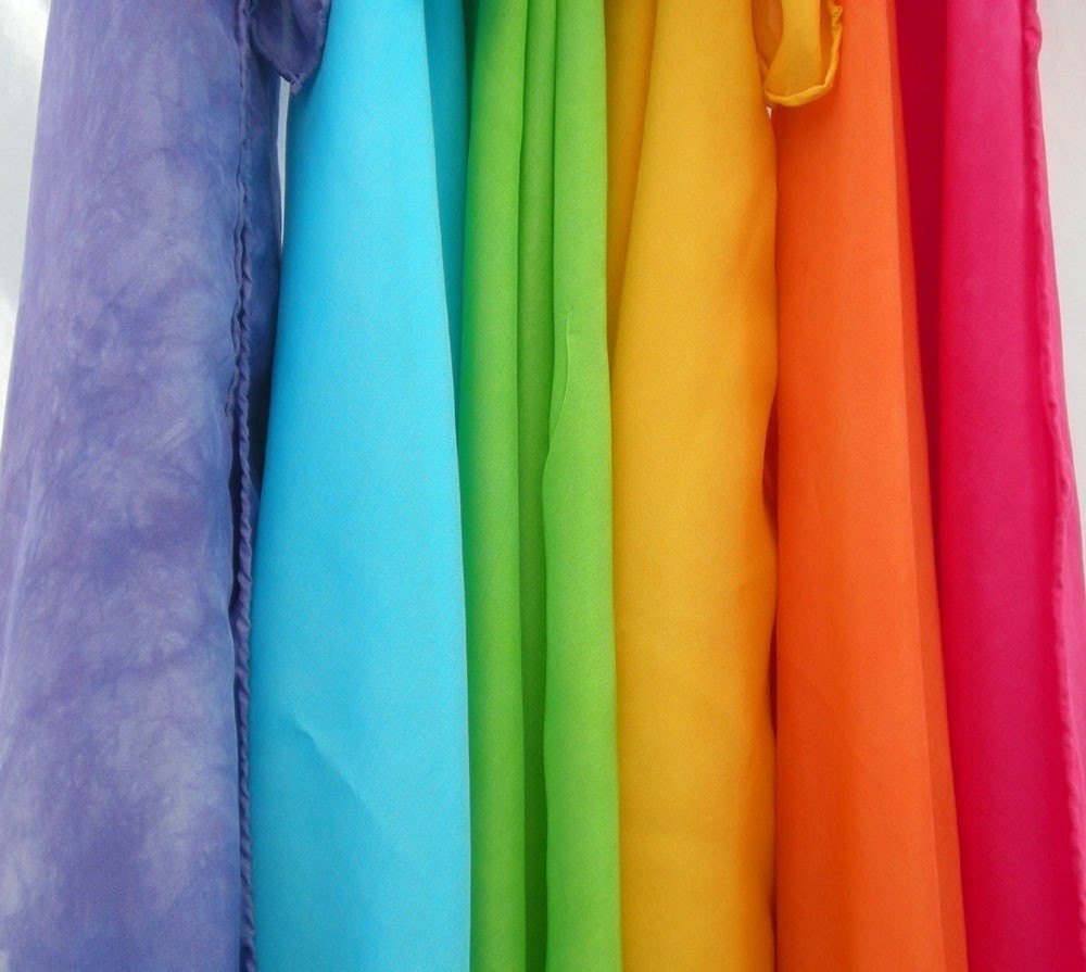 Small Playsilks Set of Six - Hand Dyed - Waldorf