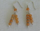 Red Aventurine, Sterling Silver Dangle Earrings