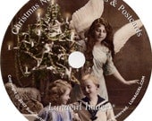 Holiday Photos Postcards on CD CHRISTMAS New Years Victorian vintage images children winter snow angels romantic cards ephemera altered art