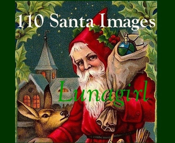 Buy gift tags and ecards - 110 SANTA CLAUS vintage images Christmas digital DOWNLOAD, Victorian postcards printables holiday crafts cards art St Nicholas Father Noel