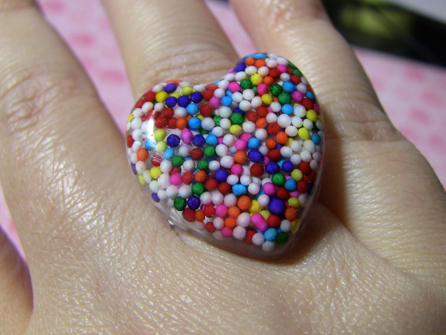 large candy heart ring - pussycat