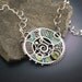 Silver Necklace with Gem stones and Iridescent Mosaic Inlay