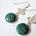 VALENTINE SALE Four Leaf Clovers - Malachite and Sterling Silver Earrings