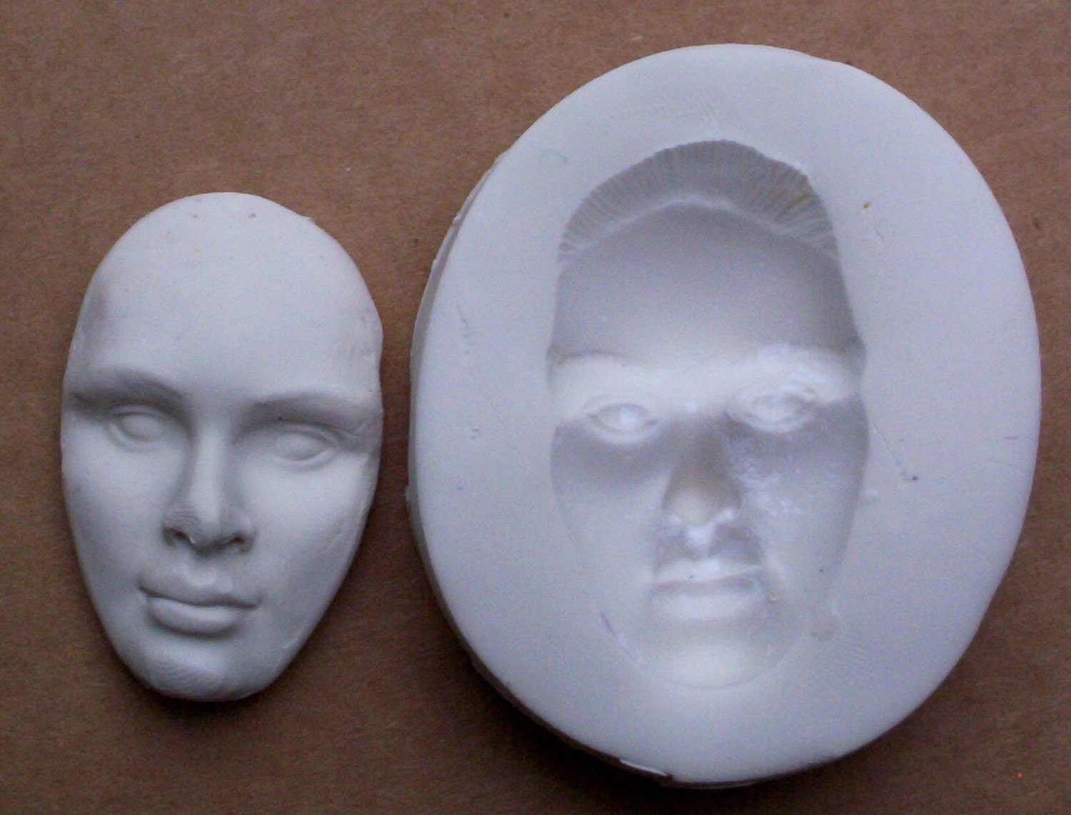 Pretty Lady Goddess Art Doll Face Polymer Clay Mold