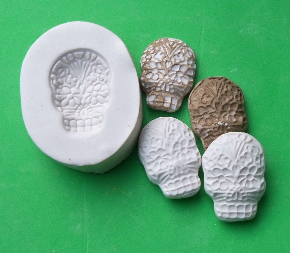 Skull Sugar Skull Day of the Dead polymer clay mold