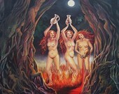 Menstrual Night Goddess Art 5x7 Blank Greeting Card