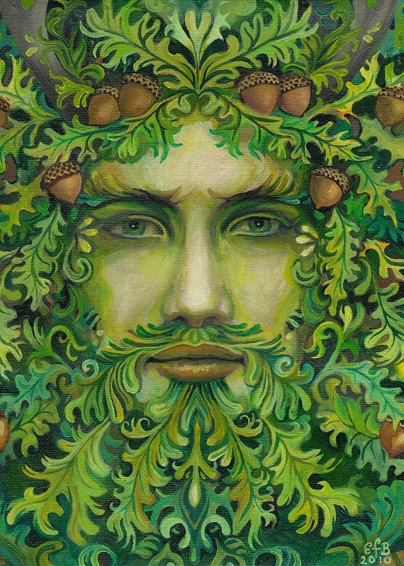 The Oak King Pagan Summer Solstice God 5x7 Greeting Card