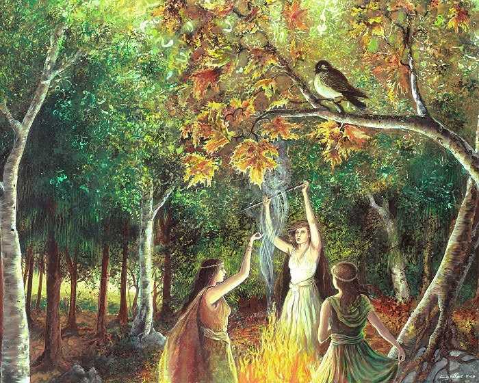 The Coven - Samhain Pagan Witch Goddess Art 8x10 Print