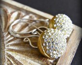 Earrings - sterling silver, vintage rhinestone, brass - Shimmer