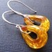 Earrings - sterling silver, vintage glass, teardrop, hoop, topaz - Aine