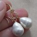 Earrings - goldfill, south sea shell pearl, ivory teardrop - Rococo