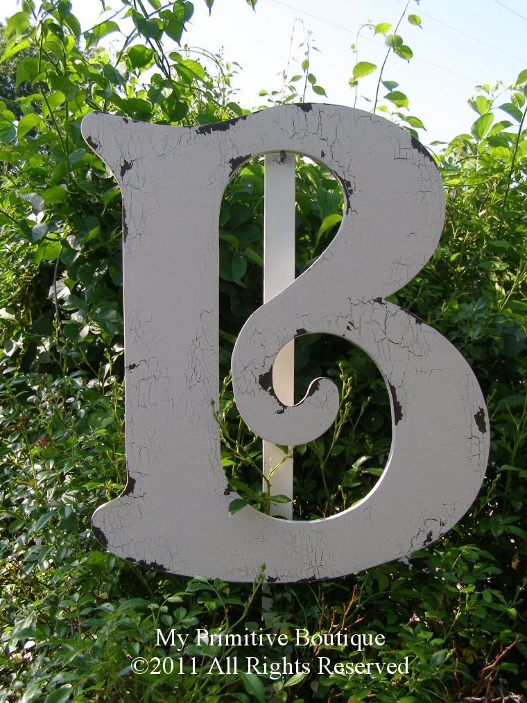 LARGE WOODEN LETTER B, Cut Out Letter B, 2 Feet Tall,  Wedding Guest Book, Home Decor, Wall Hanging, Shabby Chic Letter