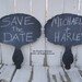 SAVE THE DATE Signs, Chalkboard, Handpainted, Mr and Mrs, Engagement Photos, Photography Props, Wooden Paddle Set, Chalk Board, Reversible