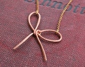 fancy bow - hand formed copper chain necklace