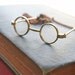 john lennon glasses - brass vintage style round glasses necklace