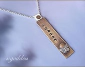 WONDER sterling silver and vintaj antique brass butterfly necklace by srgoddess