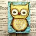 An Owl - ACEO Giclee Reproduction Mounted On Wood Block by Danita Art (2.5  x 3.5 Inches Print)