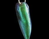 Jewel Beetle Wing Pendant