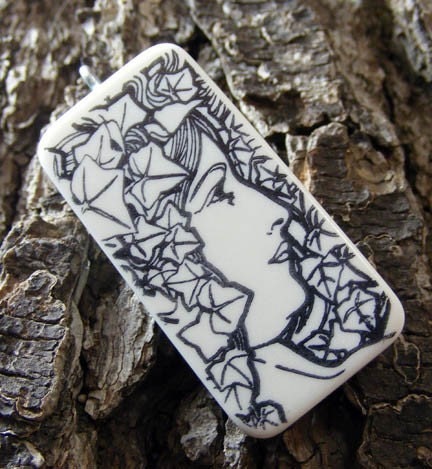 5 DIY Coloring Book GARDEN GODDESS Domino Pendant