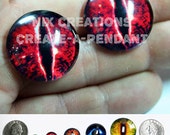 Glass Eyes 16mm Evil Red Dragon Handmade Glass Taxidermy Eyes Cabochons for Steampunk Jewelry and Pendant Making