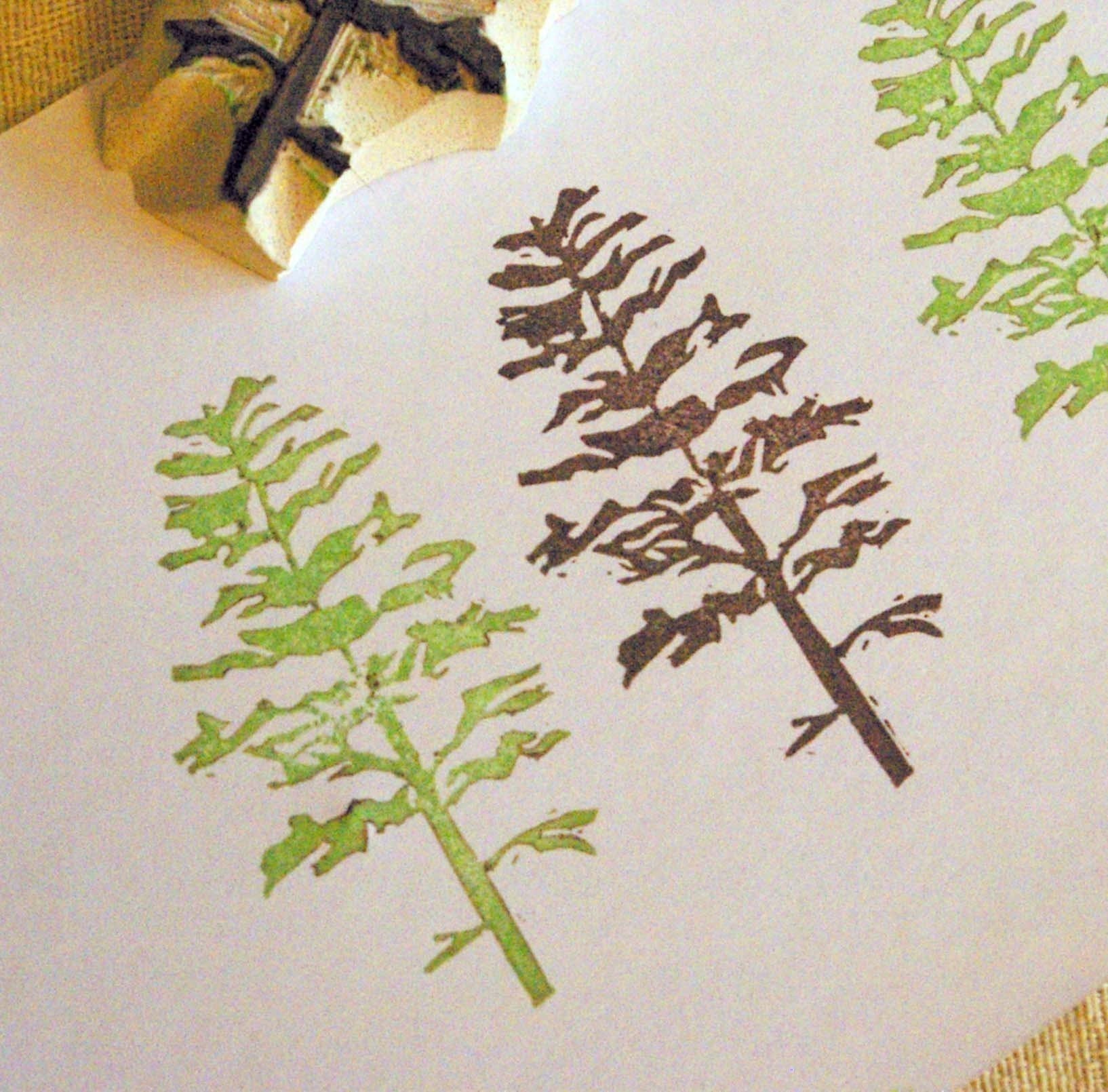Evergreen Tree Rubber Stamp