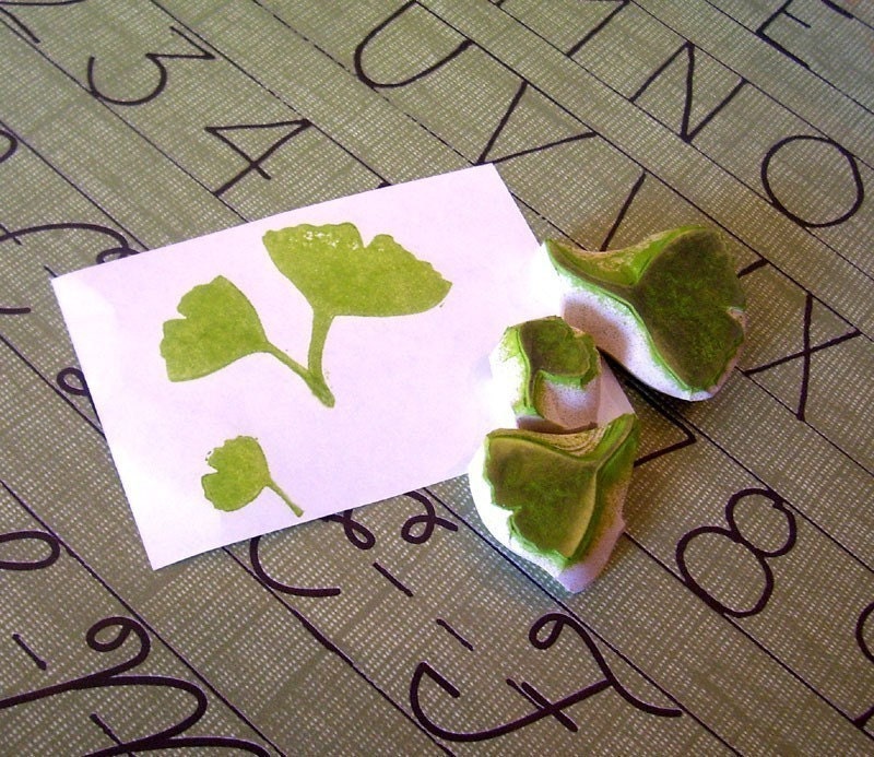 Ginkgo Leaves Rubber Stamp Set