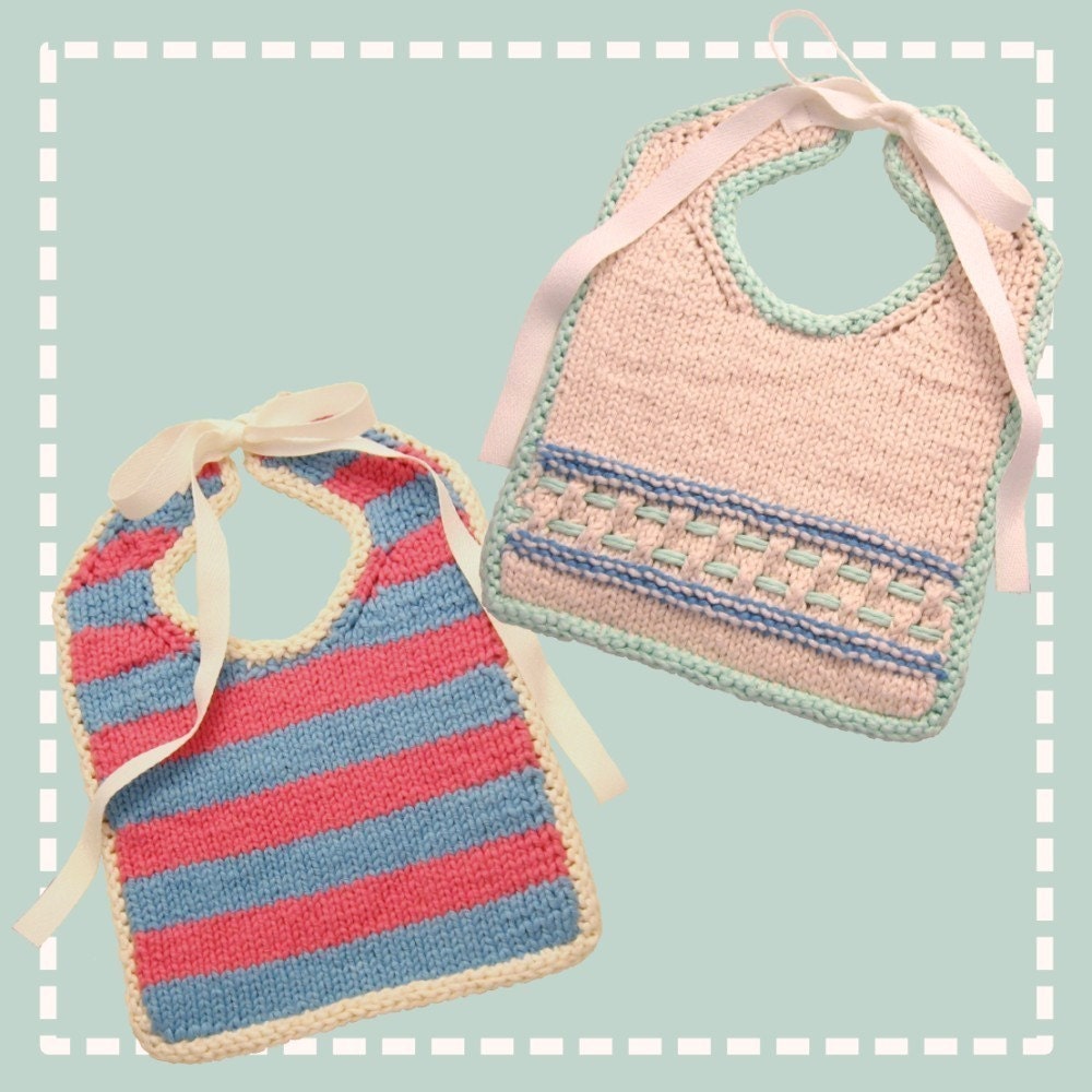 Knit Baby Bibs Pattern PDF