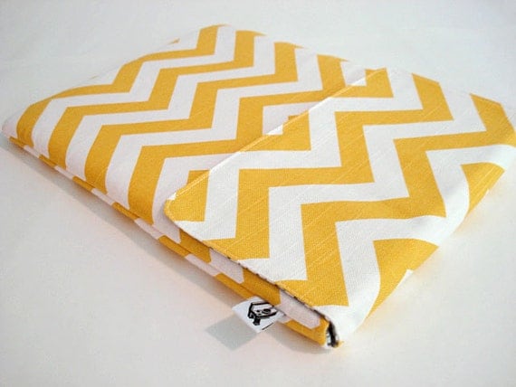 Laptop sleeve, MacBook pro case, MacBook air cover for 13 inch--- Chevron stripes on maize