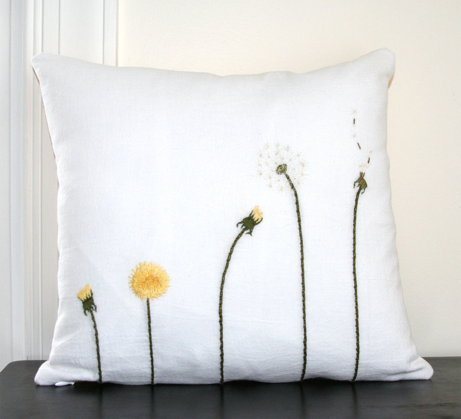 What A Great Idea For The Couch Throw Pillow Covers I Want To Make I Was Going To Embroider The Flowers But Wouldn T Diy Pillows Button Crafts Sewing Pillows