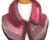 Shades of Rose Crochet Capelet / Soft Elegant EcoFriendly Wool