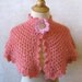 Pink Crochet Lace Capelet Luxury Angora Wedding Mother's Day Gift