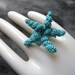 Starfish Ring - Crocheted Cotton - Turquoise Jewelry