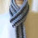 Fred Astaire Crochet Scarf - Movie Star Idol Series - Black & Gray Wool
