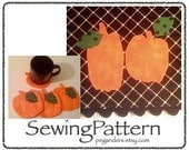 Pumpkin coasters towel Fall Spice Pumpkins sewing pattern  instant downloading