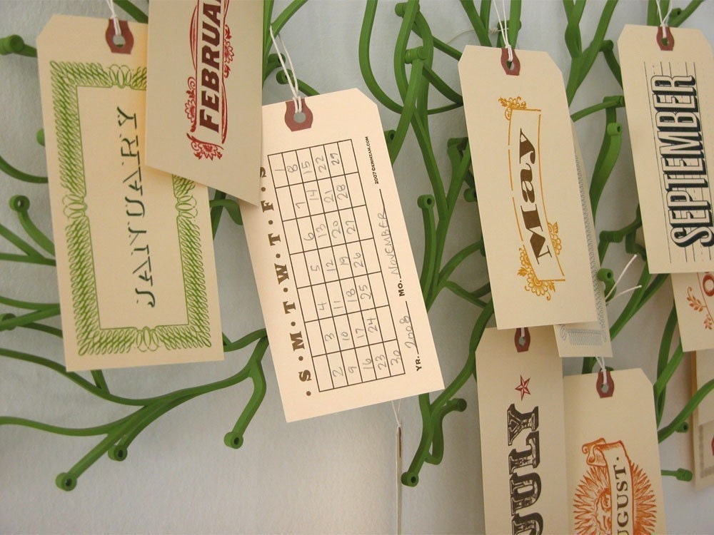 Tag Calendar - 12 Month Perpetual Calendar