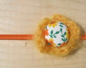 Vintage Floral Hippie Crochet Flower Button Alice Band\/Head Band