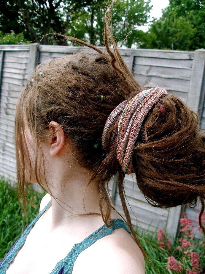 Multicoloured Purples Hippie Boho Traveler's Striped Cotton Stretch Headband / Dreadlock Band GIFT IDEAS