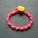 Neon Pink Friendship Bracelet Lemon Yellow Geo Bead Closure - Macrame
