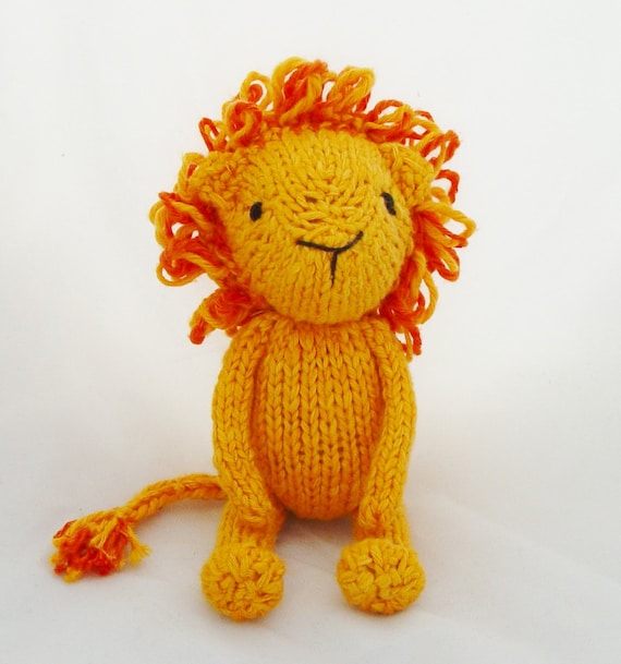Yarnigans Organics - lion in yellow and orange cotton