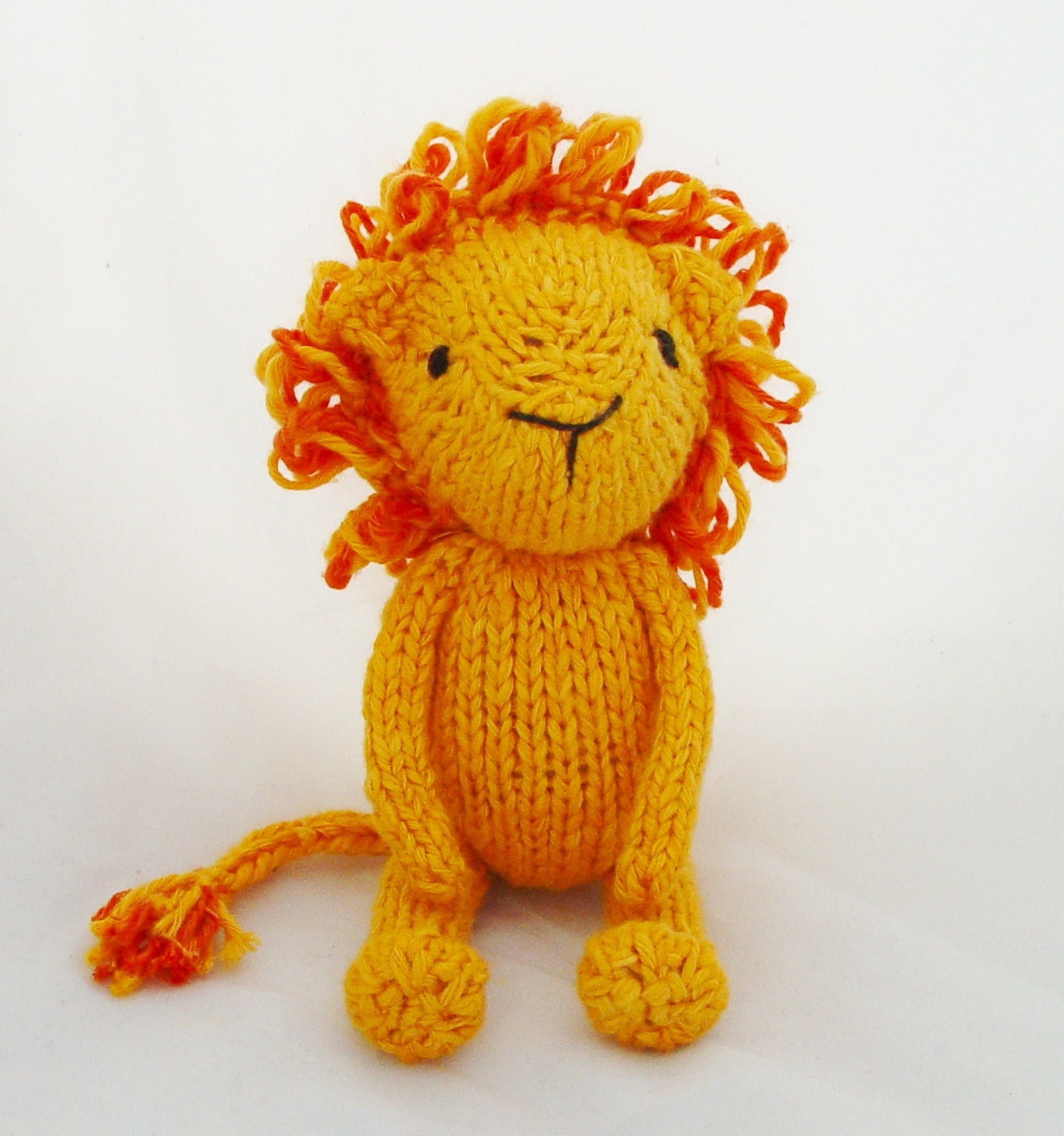 Yarnigans Organics - lion in yellow and orange cotton