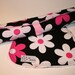 BABY GIFT SET - Hot Pink Daisies on Black Burp Cloth and Changing Mat Gift Set