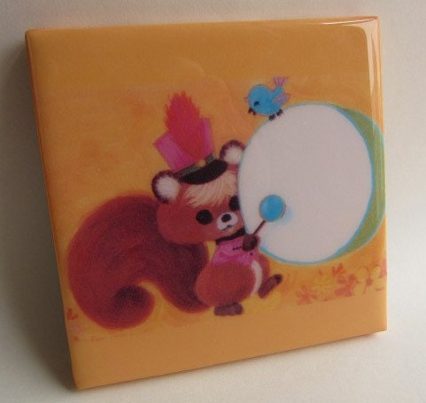 One Squirrel Band Tile Coaster