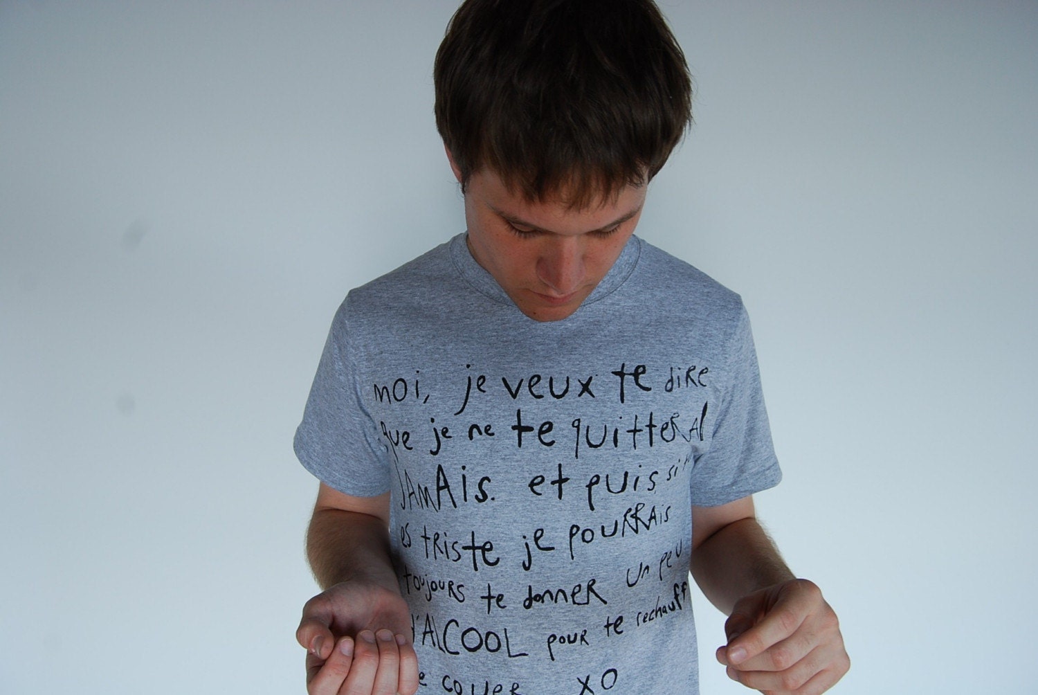 FRENCH LOVE AND L'ALCOOL (grey) (adult large)
