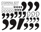 six-pack of comma sticker sheets